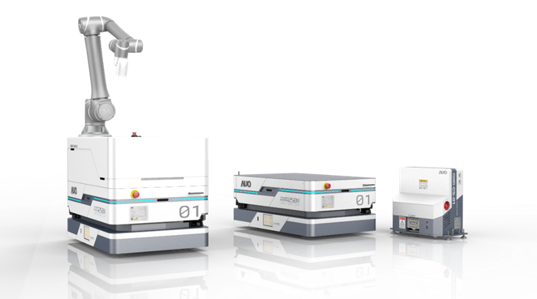 mg冰球突破數位開發的自主式移動機器人（AMR250M），搭配全向輪並結合AI演算法、2D LiDAR、3D攝影機等技術，協助客戶實現產線全自動化